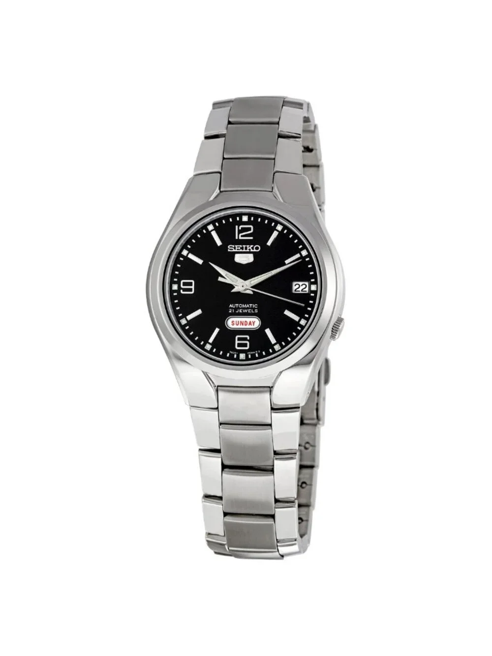 NWT Seiko 5 Black Dial Stainless Steel Men's Watch